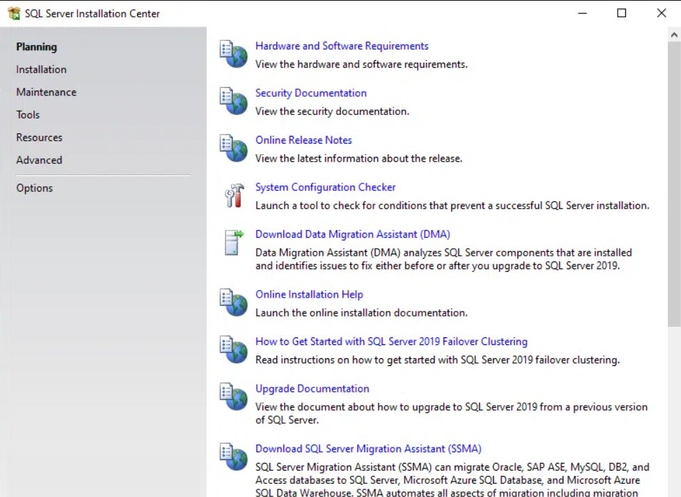 نصب SQL Server