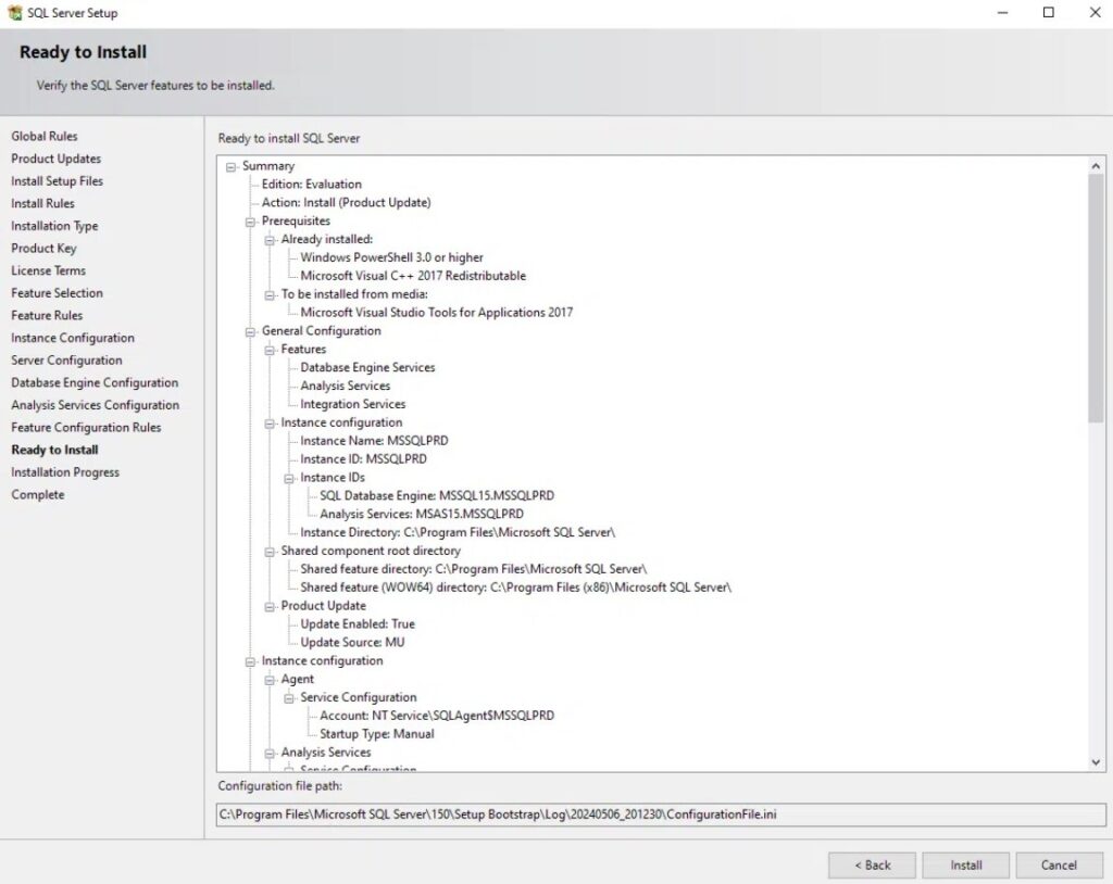 نصب SQL Server