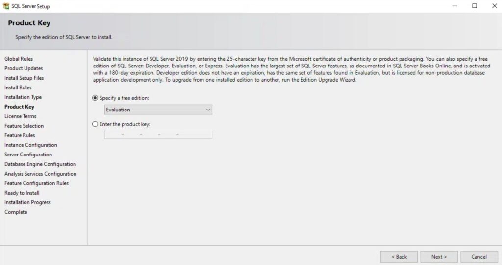 نصب SQL Server