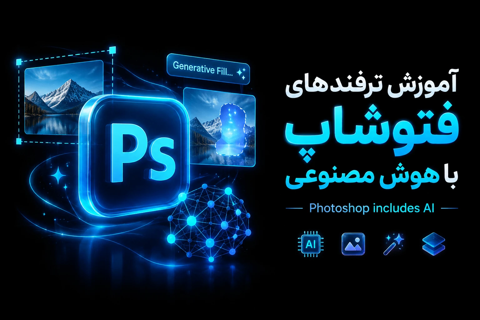 آموزش ترفندهای فتوشاپ با هوش مصنوعی (Photoshop includes AI)